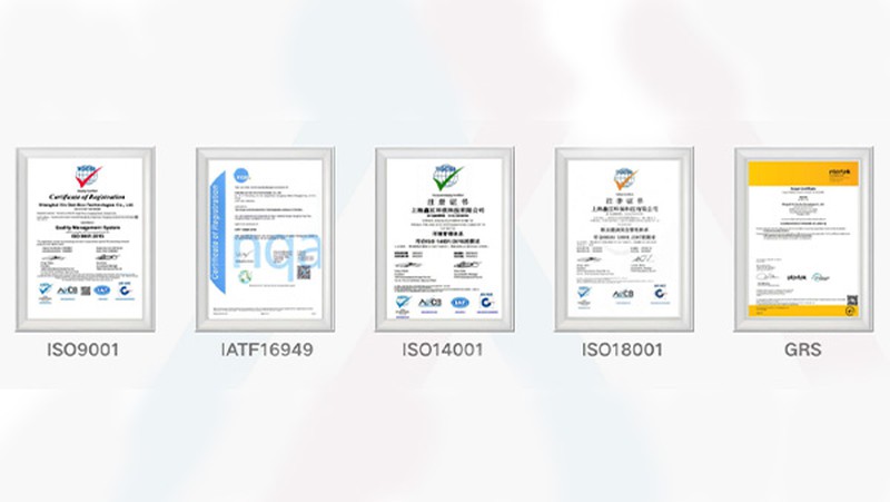 ISO9001 IATF16949 ISO14001 ISO18001 GRS ISO9001 IATF16949 ISO14001 ISO18001 GRS